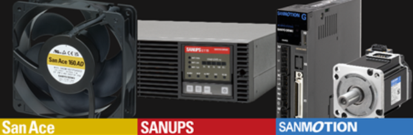 Product Logo: San Ace, SANUPS, SANMOTION